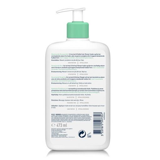 CeraVe Gel Moussant Nettoyant Peau Normale à Grasse 473ml Astika Para