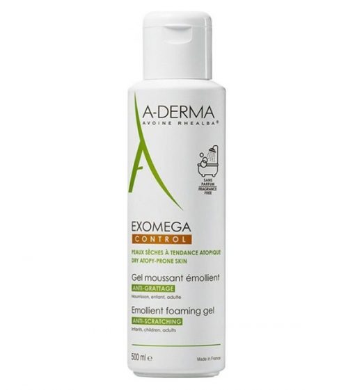 A-derma Exomega control Gel moussant émollient anti-grattage 500 ml