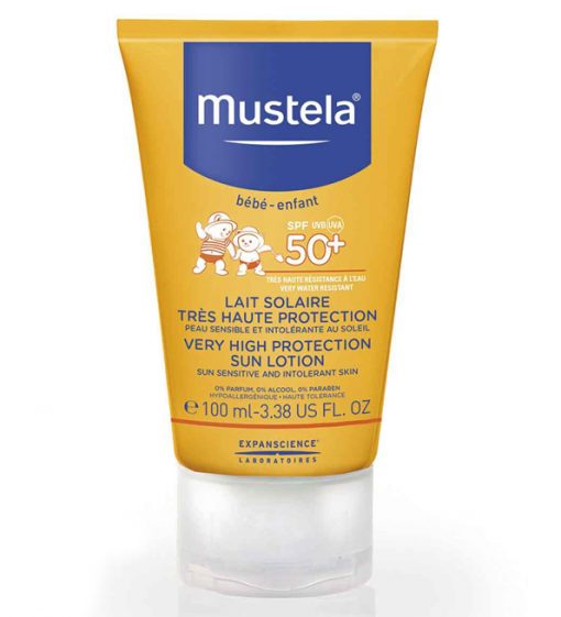 Mustela Lait Solaire Très Haute Protection SPF 50+ Waterproof – 100 ml