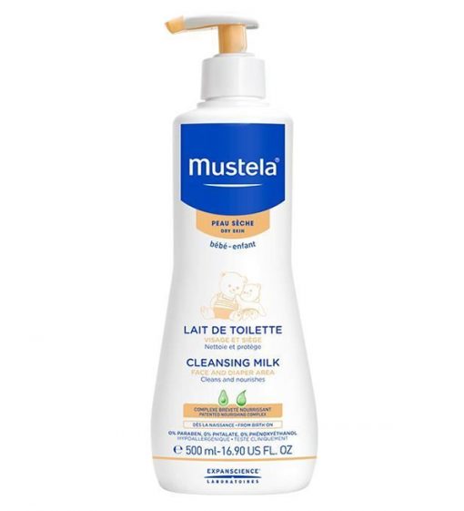 Mustela Bébé Lait de Toilette Sans Rinçage – 500 ml