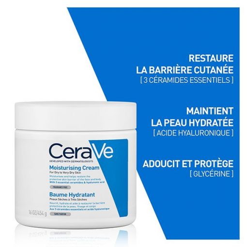 CeraVe Baume Hydratant Nourrissant Peau Sèche à Très Sèche | 454g – Image 3