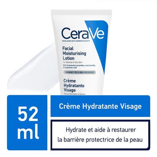 CeraVe crème hydratante visage SPF50 peaux normales à sèches | 52ml