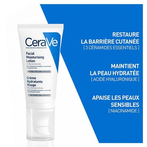 CeraVe Crème Hydratante Visage Peau Normale à Sèche | 52ml – Image 2