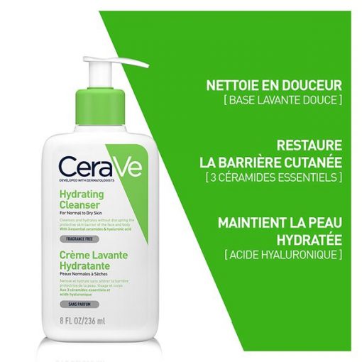 CeraVe Crème Lavante Hydratante Peau Normale à Sèche | 236ml – Image 3