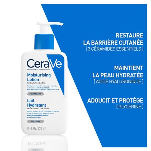 CeraVe Lait Hydratant Léger Peau Sèche à Très Sèche | 236ml – Image 3