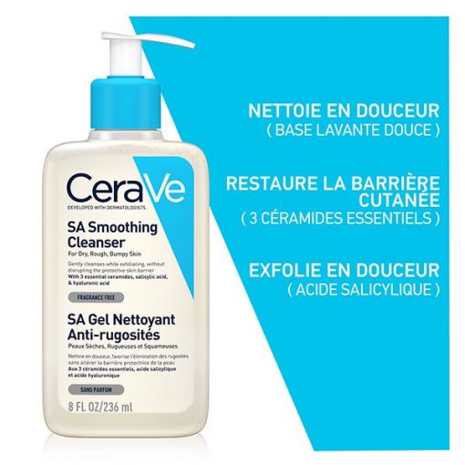 CeraVe SA Gel Nettoyant Anti-Rugosités Peau Sèche et Rugueuse | 236ml – Image 3