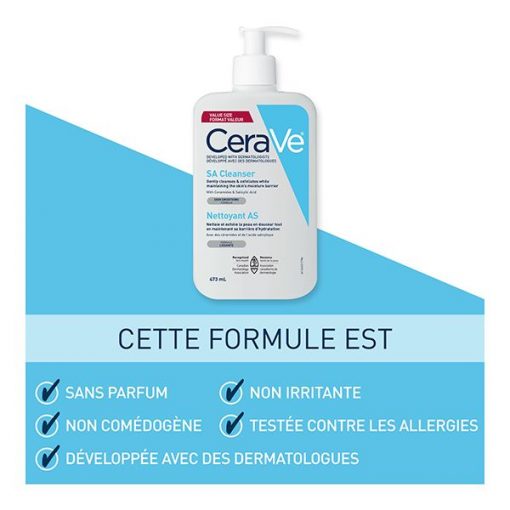 CeraVe SA Gel Nettoyant Anti-Rugosités Peau Sèche et Rugueuse | 236ml – Image 7