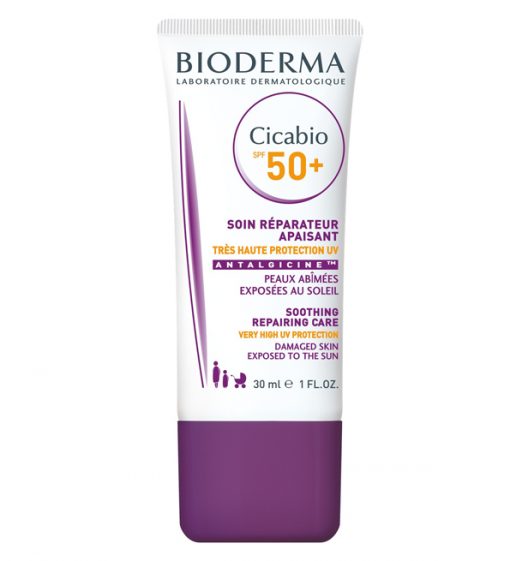 Bioderma Cicabio Spf 50+ | Crème solaire réparatrice SPF 50+ pour peaux irritées et abîmées | 30 ml