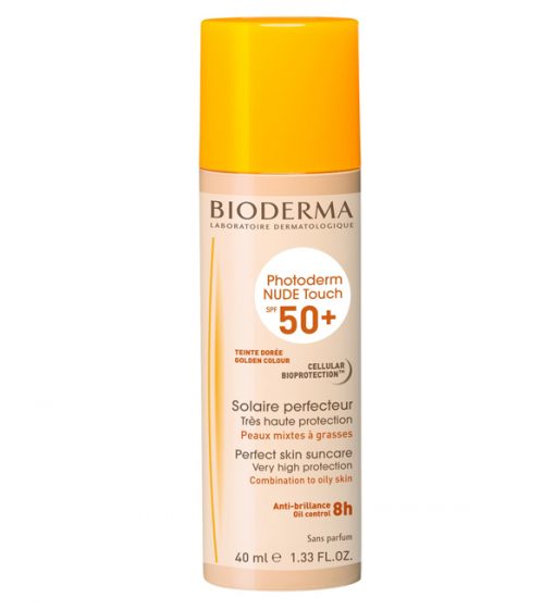 Bioderma Photoderm Nude Touch Spf 50+ Teinte Dorée | Crème solaire teintée SPF 50+ teinte dorée | 40 ml