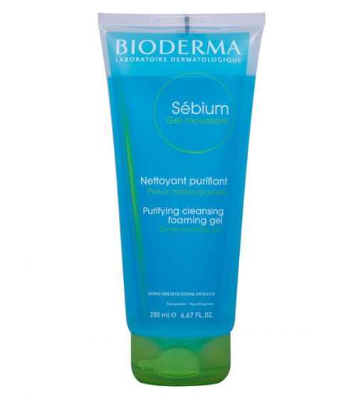 Bioderma Sébium Gel Moussant | Gel nettoyant purifiant pour peaux mixtes à grasses | 200 ml