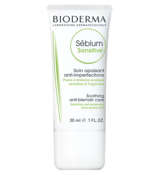 Bioderma Sébium Sensitive | Soin apaisant anti-imperfections pour peaux sensibles à intolérantes | 30 ml