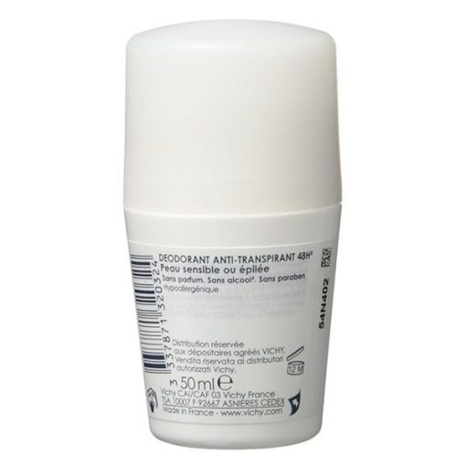 Vichy Dermo-Tolérance Déodorant Anti-Transpirant 48H Bille Peau Sensible ou Epilée | 50ml – Image 2